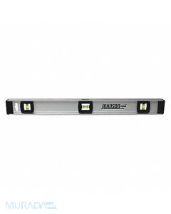 JOHNSON I Beam Level Alum 24 In L 3 Vials Silver, 23J464