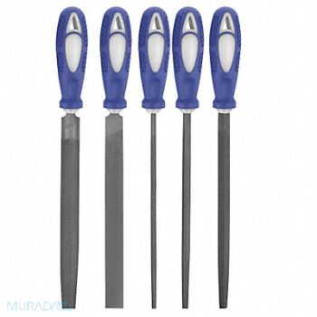 WESTWARD Hand File Set Bastard/Smooth 6 In L 5 Pc, 10Z761