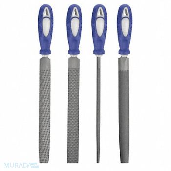WESTWARD Hand File Set Bastard/Smooth 6 In L 4 Pc, 10Z763