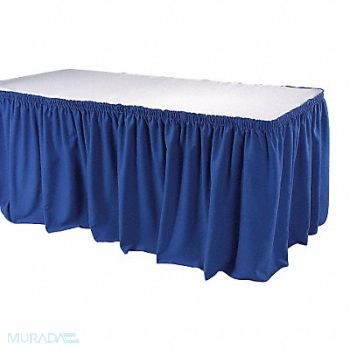 PHOENIX Table Skirting 21-1/2 ft Shirred Blue, 11N684