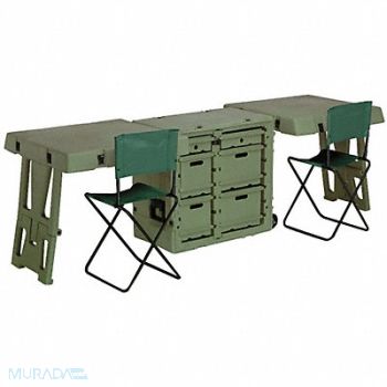 PELICAN Field Desk Dbl 30.7Lx21Wx28.5D OD Green, 12A008