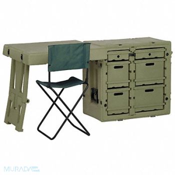 PELICAN Admin Desk 30.8Lx21Wx28.5D OD Green, 12A009