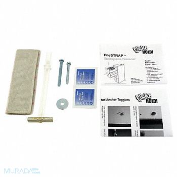 QUAKEHOLD! File Cabinet Fastener Strap Gray, 12C169