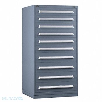 VIDMAR Mod Drawer Cab 59 H 10 Drawer Light Gray, 12C834