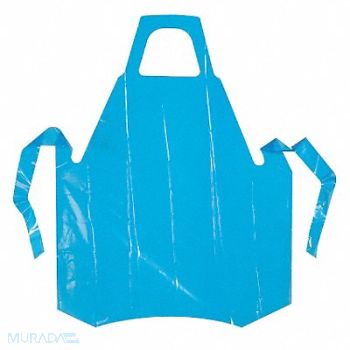 POLYCO Die Cut Apron Blue 45 in L PK50, 12Y511