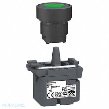 SCHNEIDER ELECTRIC Push Button with Transmitter Green 22mm, 12Z278