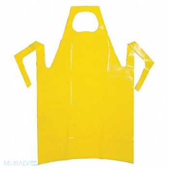 POLYCO Die Cut Apron Yellow 55 in L PK50, 12Z598