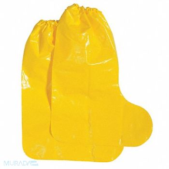 POLYCO D2227 Boot Covers L Yellow ISO 6 PK100, 12Z603