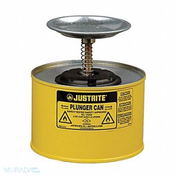 JUSTRITE Plunger Can 1/2 gal Steel Yellow, 13M358