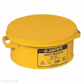 JUSTRITE Bench Can 1 gal Steel Yellow, 13M362