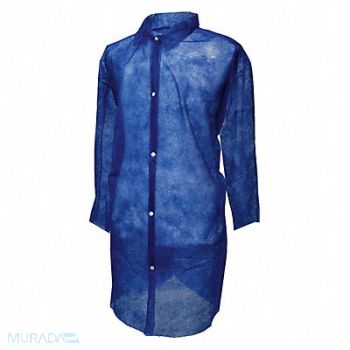ACTION CHEMICAL Disp. Lab Coat 5XL Poly Blue PK30, 13V877