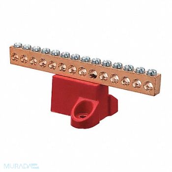 NSI INDUSTRIES Ground Bar Copper 14 Circuit 2-14 AWG, 173U82