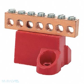 NSI INDUSTRIES Ground Bar Copper 7 Circuit 2-14 AWG, 173U84