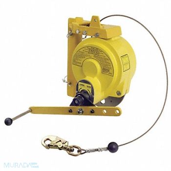 GEMTOR Man Rated Winch 100 ft 310 lb Yellow, 19TJ94