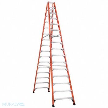 LOUISVILLE Twin Stepladder Fbrgls IAA 16ft FM1400HD, 1CMU3