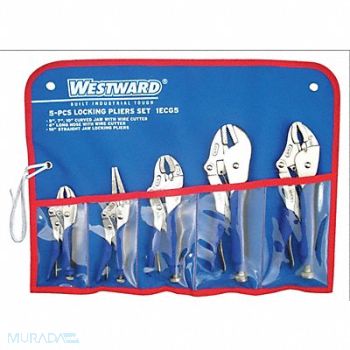 WESTWARD Locking Plier Sets Ergonomic 5 Pcs, 1ECG5