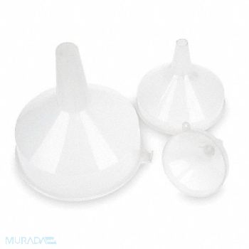 WESTWARD 3-Pc. Funnel Set Plastic, 1EKF3