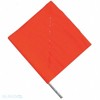 GRAINGER APPROVED Handheld Warning Flag Orange 18x18In, 1EKR8