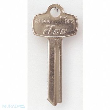 KABA ILCO Key Blank Brass Type BE2 7 Pin PK10, 1GAR5