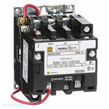 SQUARE D NEMA Magnetic Contactor 27A 120VAC NEMA1, 1H459