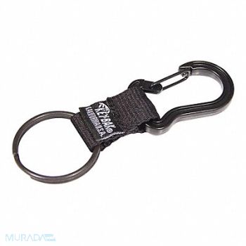 KEY-BAK Key Ring with Snap-On Carabiner Black, 1TCY3