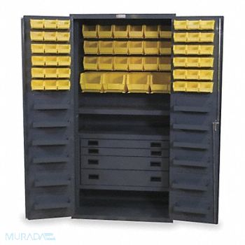 DURHAM MFG K4934 Bin Cabinet Gray 72 x36 x24 58YllwBns, 1UBK1