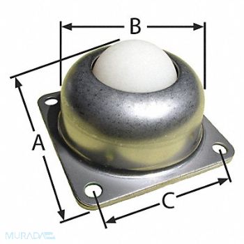 ASHLAND CONVEYOR Ball Transfer Flange 1-1/2 Ball Dia., 1YXA7