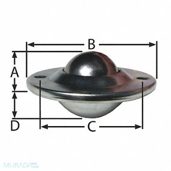 ASHLAND CONVEYOR Ball Transfer 1 Ball Dia., 1YXB8