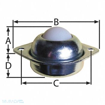 ASHLAND CONVEYOR Ball Transfer Countersunk 1 Ball Dia., 1YXB3