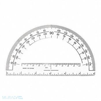 SPARCO PRODUCTS Professional Protractor Plastic Clear, 203V44