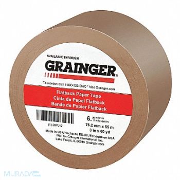 GRAINGER APPROVED Masking Tape 3 W 60 yd L Tan, 20PJ17