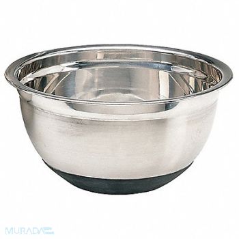 CRESTWARE Mixing Bowl Stainless Steel w/Rubber 8qt, 21D724