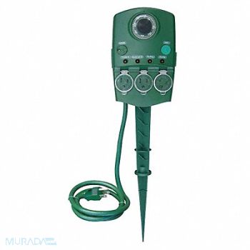 POWER FIRST Dancing Ground Stake Outdoor 3 Outlet, 21RJ30