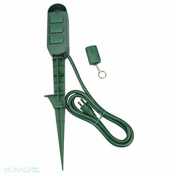 POWER FIRST Remote Power Stake 3 Outlet, 21RJ31