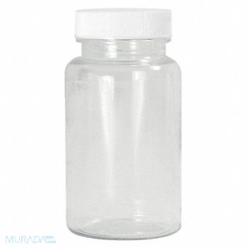 QORPAK Packer Bottle 120mL Plastic Wide PK450, 21RT98
