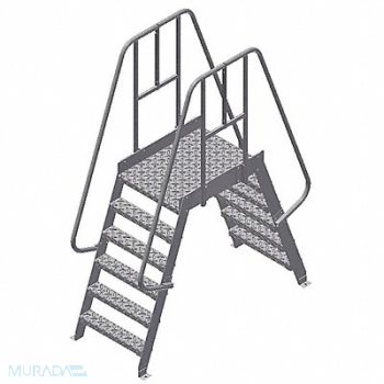 COTTERMAN Crossover Ladder 6 Step Aluminum 90In. H, 21VE24