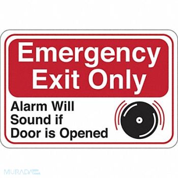 PARTNERS BRAND Emergency Exit Only Facility Sign 6 x9, 232L15