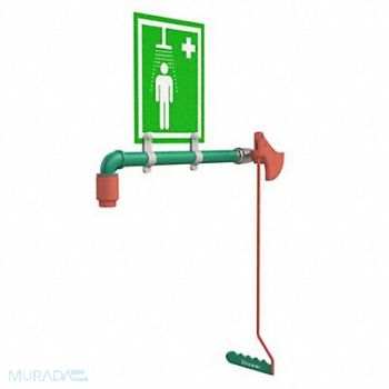 HUGHES SAFETY Emergency Shwr Hori Galv Mild Steel, 34RT80