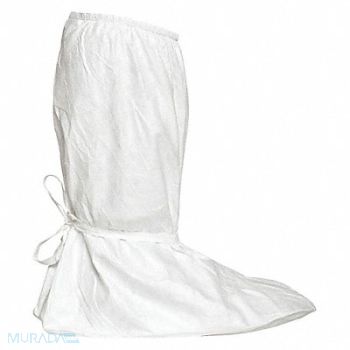 DUPONT Boot Covers Serged White XL PK100, 24AF66
