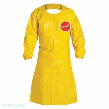 DUPONT Coat Sleeve Apron Tychem Ylw XL PK25, 24AG10