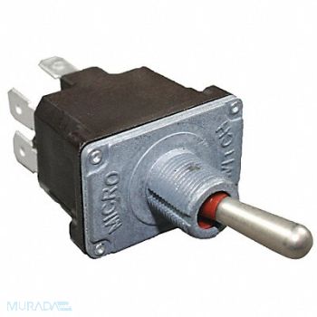 HONEYWELL Toggle Switch DPDT 10A @ 277V QuikConnct, 24D427