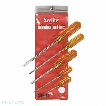 XCELITE 5Piece Round Blade Screwdriver Set S, 24J714