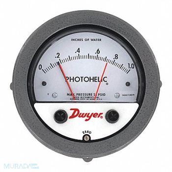 DWYER Pressure Switch/Gage Range 0-5 Wc, 25F085