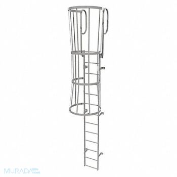 TRI-ARC Fixed Ladder w/ Safety Cage Steel 12 ft., 25NZ01