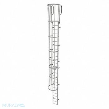 TRI-ARC Fixed Ladder w/ Safety Cage Steel 25 ft., 25NZ14
