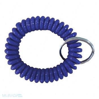 GRAINGER APPROVED Wrist Coil with Split Key Ring Blue PK5, 25PA14