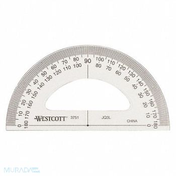 WESTCOTT Manual-Reading Protractor Grad 1 deg, 26CT90