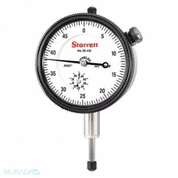STARRETT Dial Indicator AGD 2 Range 0 to 0.500, 26Z489