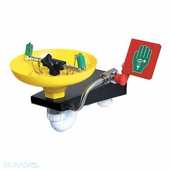 HUGHES SAFETY Eye/Face Wash Station Wall Yellow, 34RT71