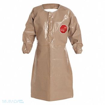 DUPONT Coat Apron Tychem(R) CPF3 Tan XL PK6, 29ET43